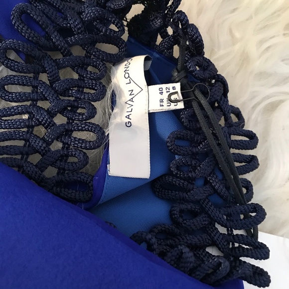 Galvan London Cocktail Dress Party Silk - Cobalt - Picture 8 of 8